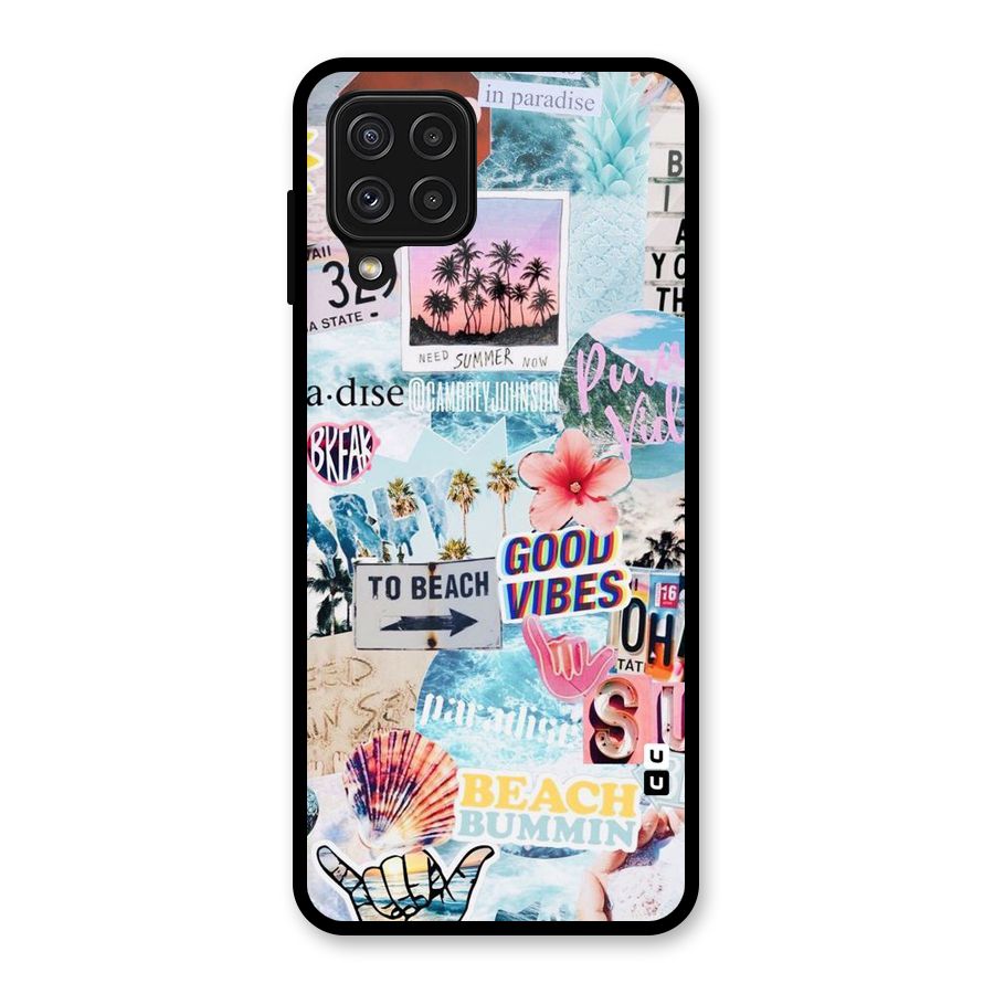Beaching Life Glass Back Case for Galaxy A22 4G