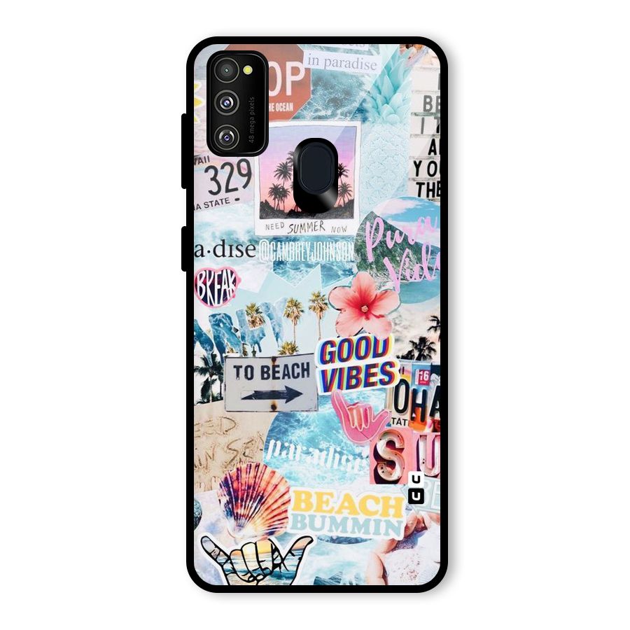 Beaching Life Glass Back Case for Galaxy M30s