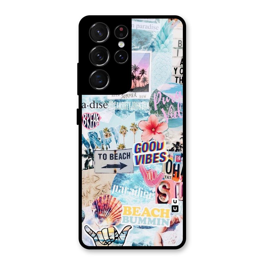 Beaching Life Glass Back Case for Galaxy S21 Ultra 5G