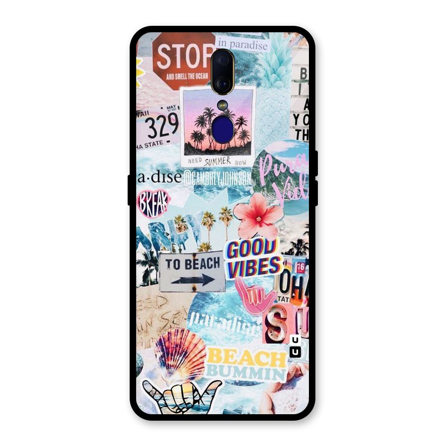 Beaching Life Glass Back Case for Oppo F11