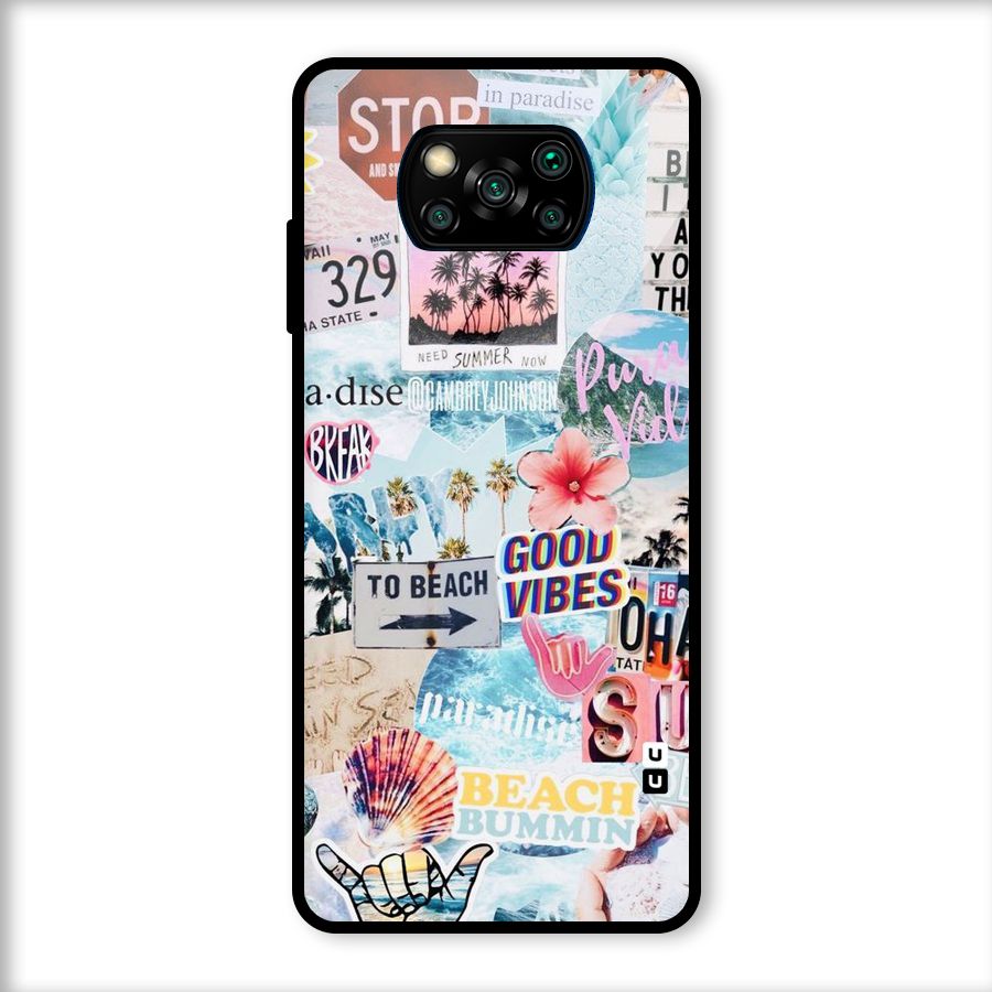 Beaching Life Glass Back Case for Poco X3