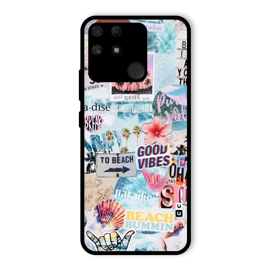 Beaching Life Glass Back Case for Realme Narzo 50A