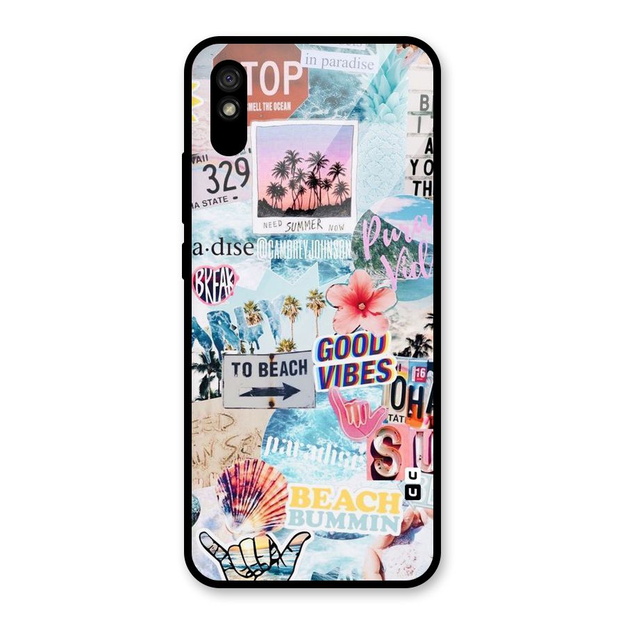 Beaching Life Glass Back Case for Redmi 9i
