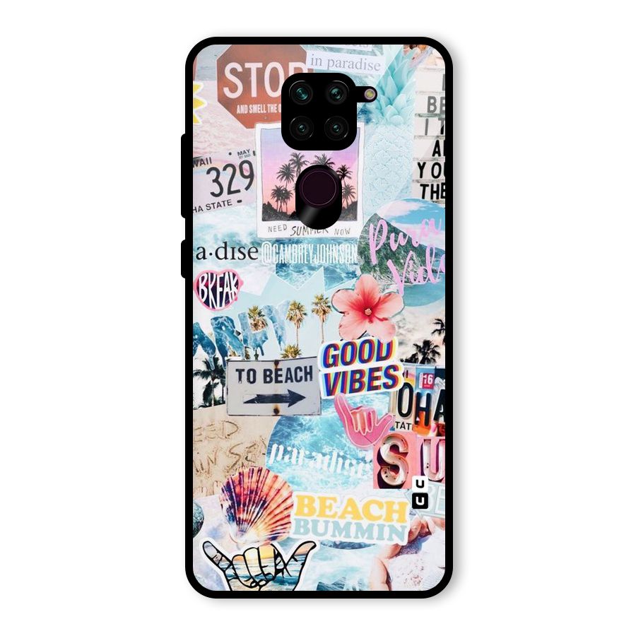Beaching Life Glass Back Case for Redmi Note 9