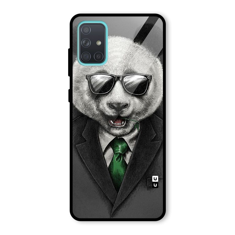Bear Face Glass Back Case for Galaxy A71