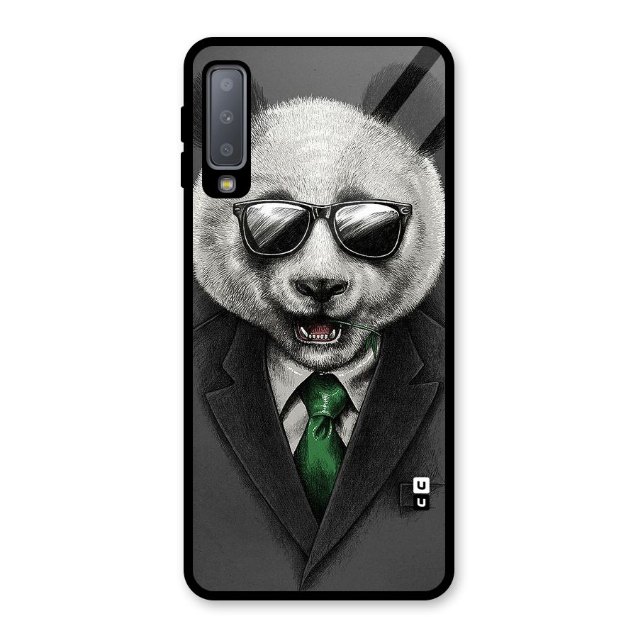 Bear Face Glass Back Case for Galaxy A7 (2018)