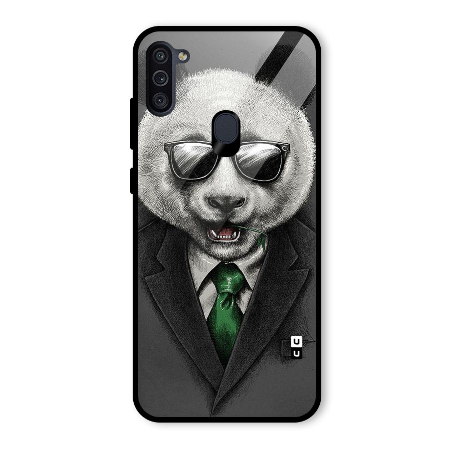 Bear Face Glass Back Case for Galaxy M11