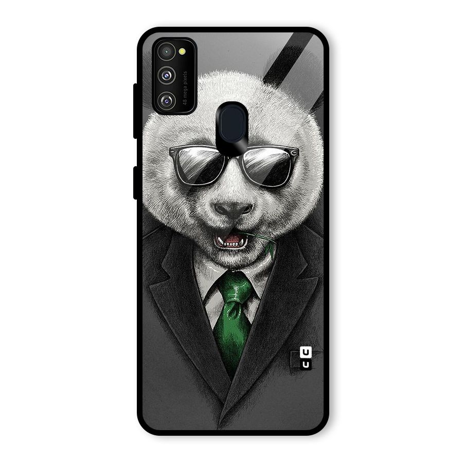 Bear Face Glass Back Case for Galaxy M30s