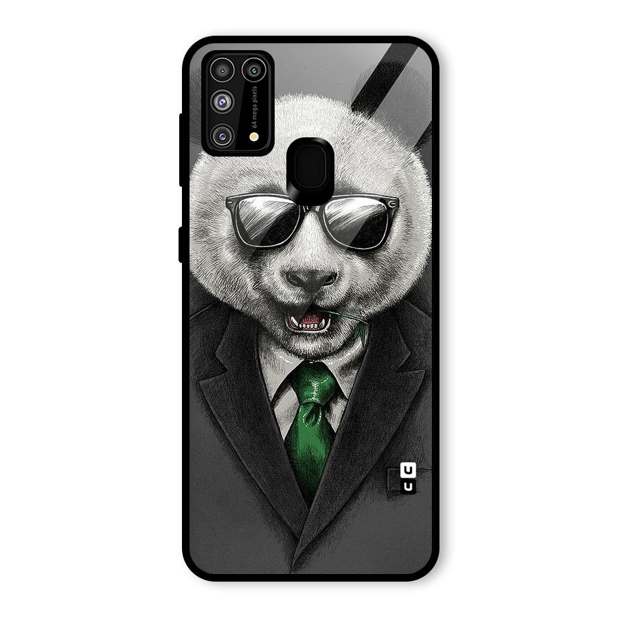 Bear Face Glass Back Case for Galaxy M31