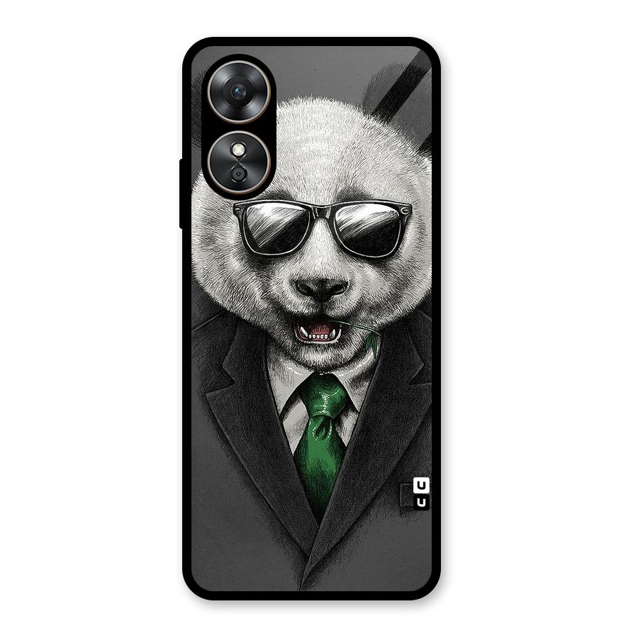 Bear Face Glass Back Case for Oppo A17