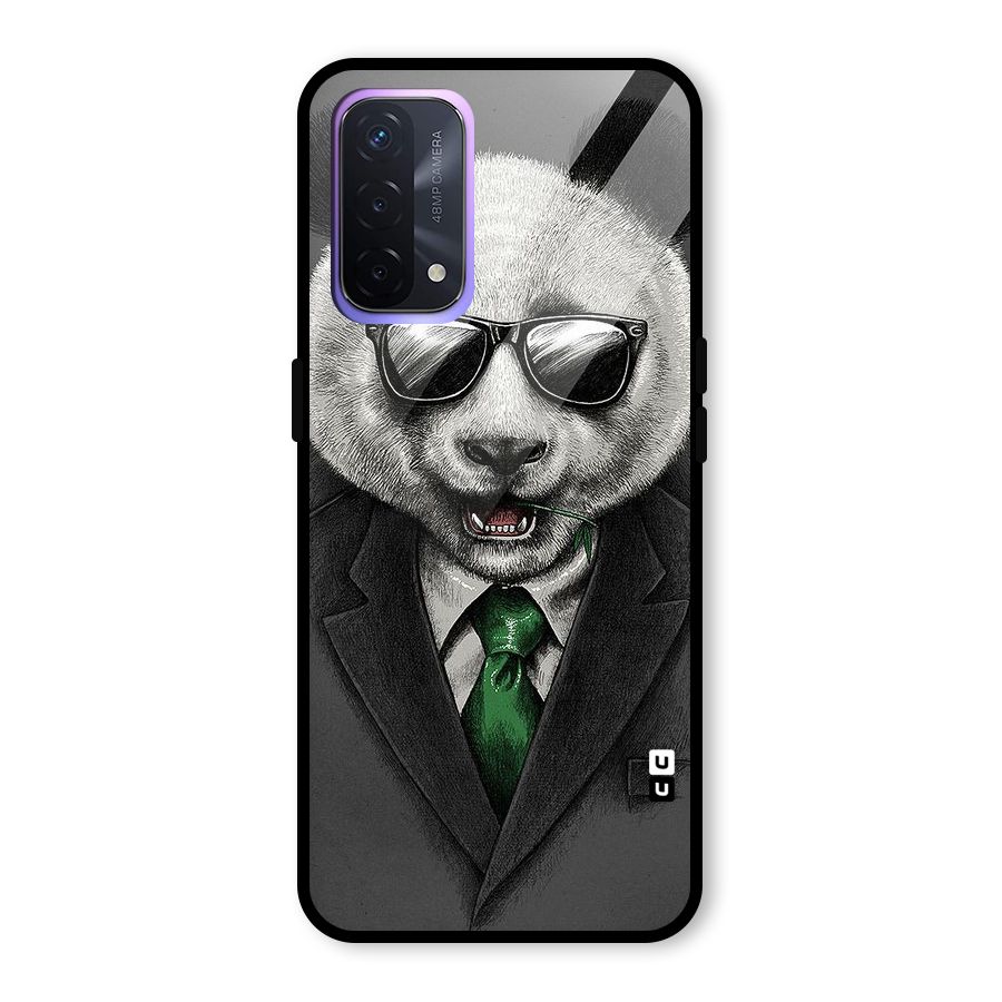 Bear Face Glass Back Case for Oppo A74 5G
