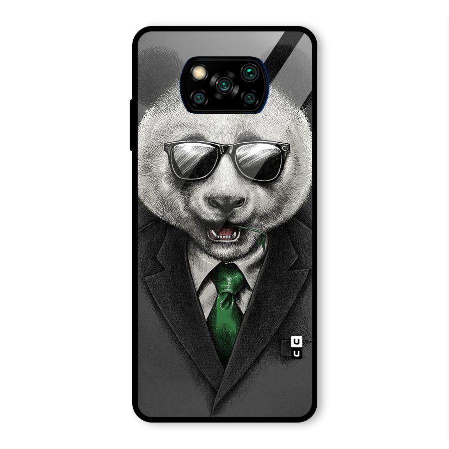 Bear Face Glass Back Case for Poco X3 Pro
