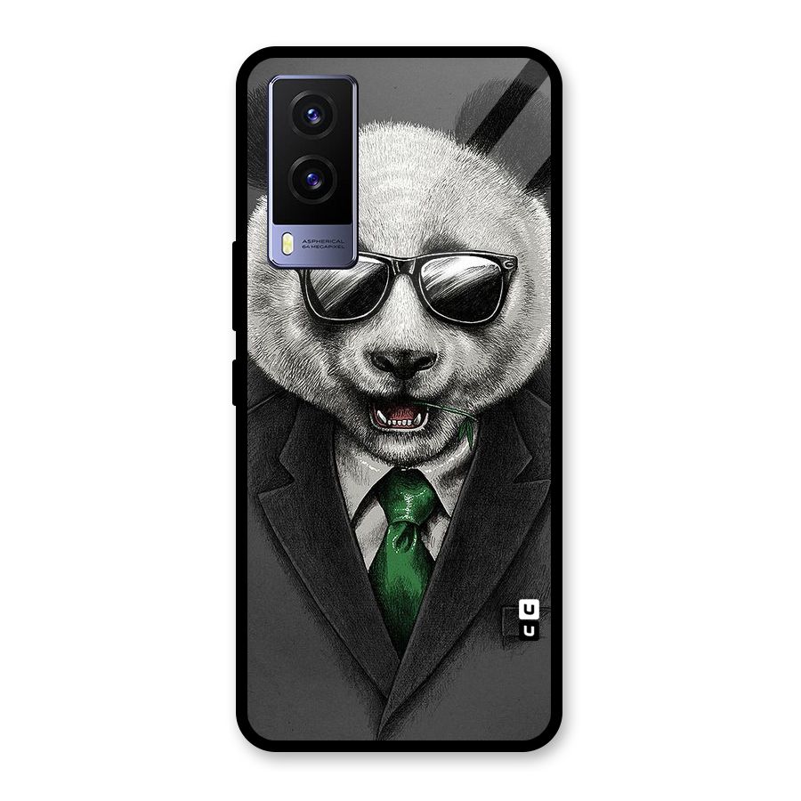 Bear Face Glass Back Case for Vivo V21e 5G