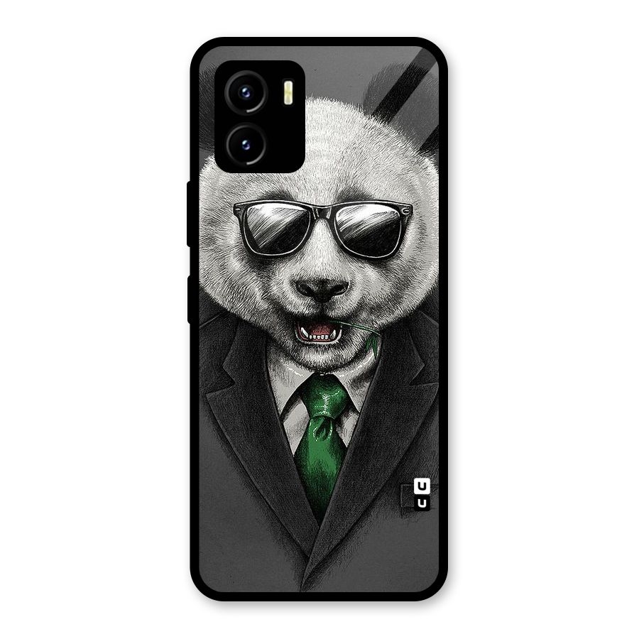 Bear Face Glass Back Case for Vivo Y15s