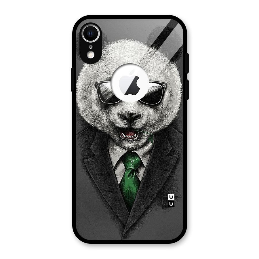 Bear Face Glass Back Case for iPhone XR Logo Cut