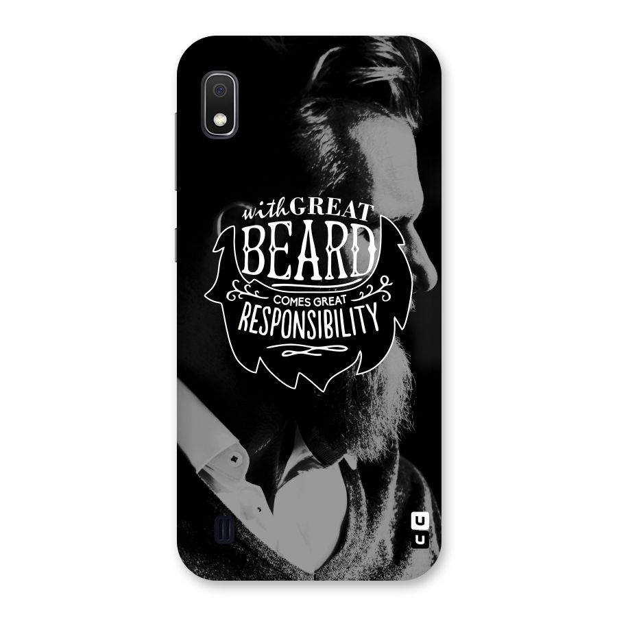 Beard Responsibility Quote Back Case for Galaxy A10