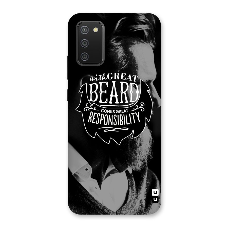 Beard Responsibility Quote Back Case for Galaxy M02s