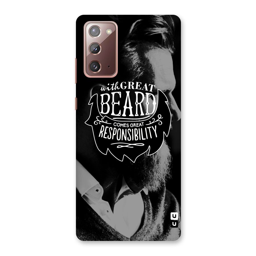 Beard Responsibility Quote Back Case for Galaxy Note 20