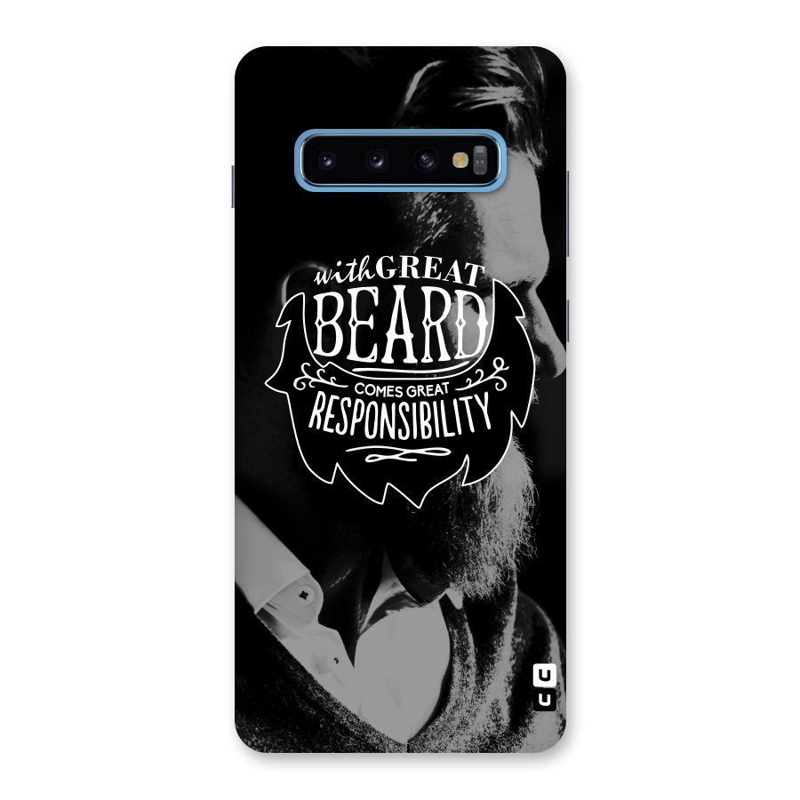 Beard Responsibility Quote Back Case for Galaxy S10 Plus