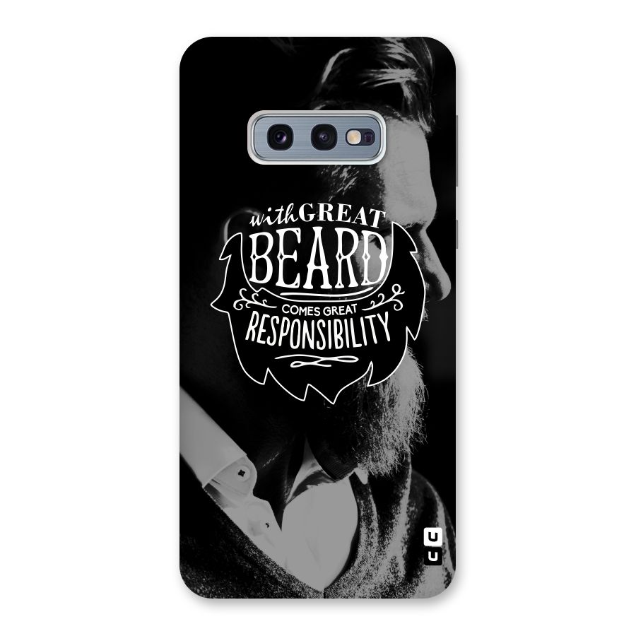 Beard Responsibility Quote Back Case for Galaxy S10e