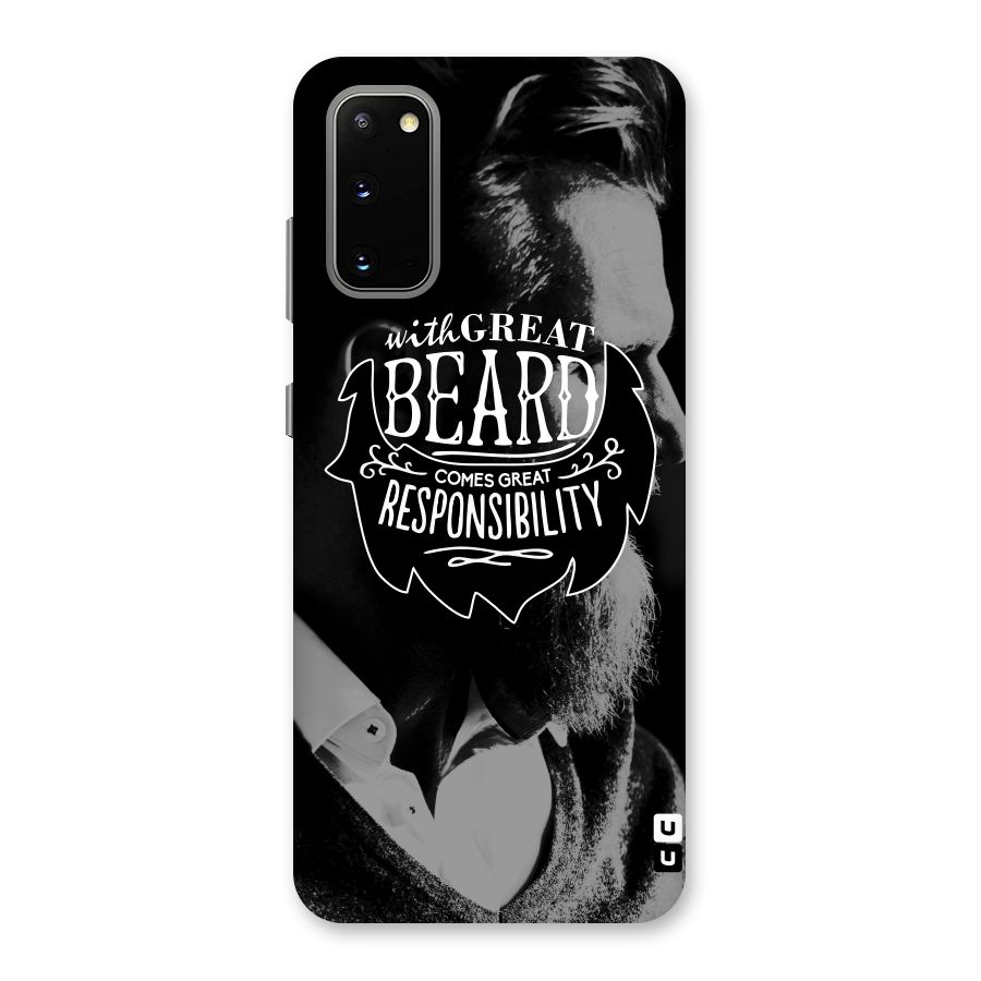 Beard Responsibility Quote Back Case for Galaxy S20