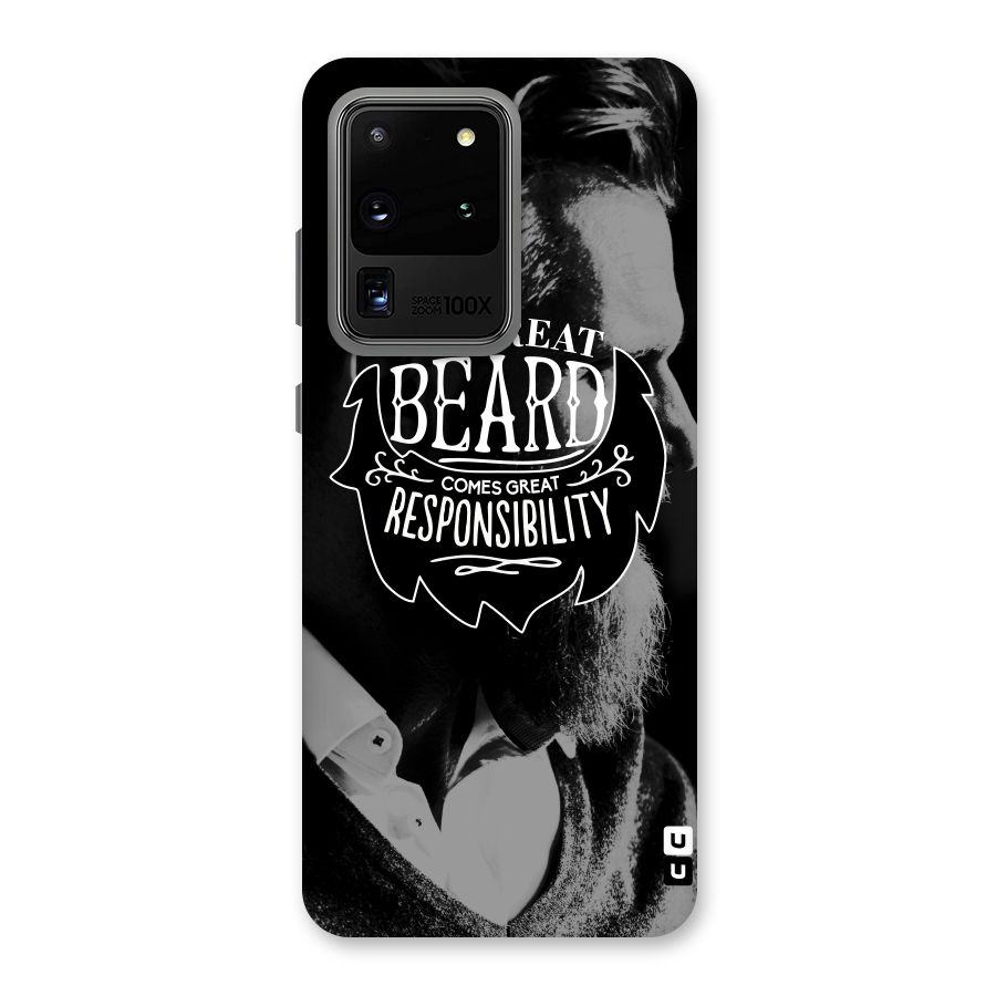 Beard Responsibility Quote Back Case for Galaxy S20 Ultra