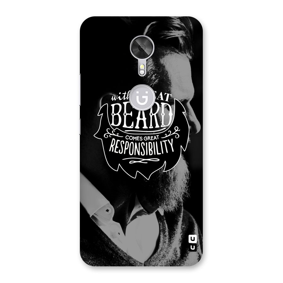 Beard Responsibility Quote Back Case for Gionee A1