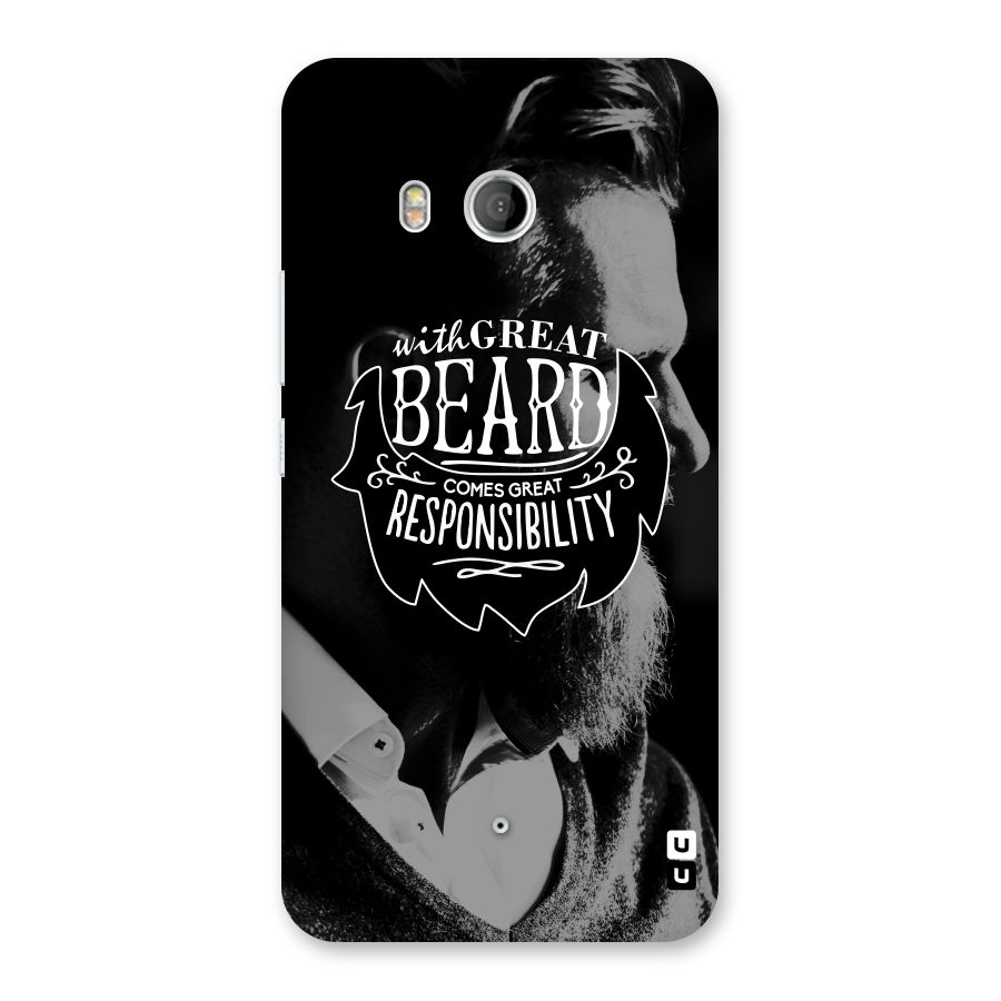 Beard Responsibility Quote Back Case for HTC U11
