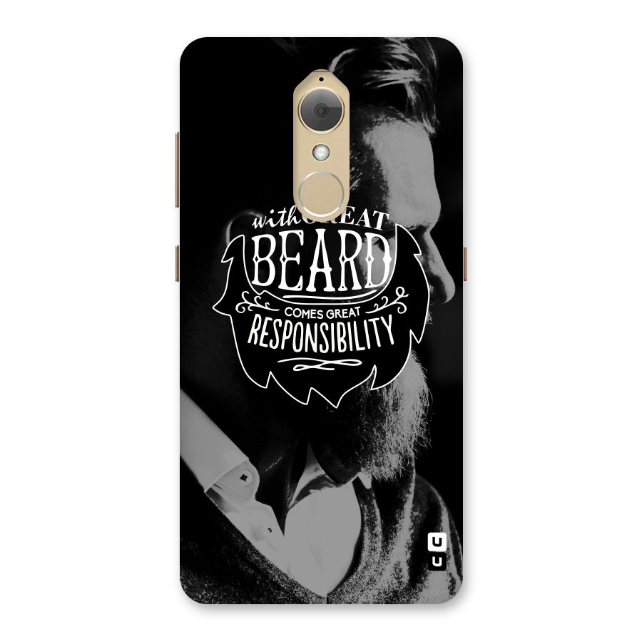 Beard Responsibility Quote Back Case for Lenovo K8
