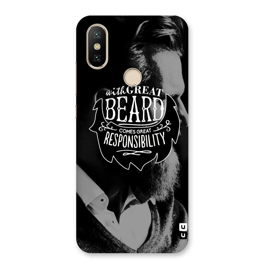 Beard Responsibility Quote Back Case for Mi A2