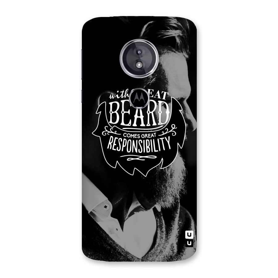 Beard Responsibility Quote Back Case for Moto E5
