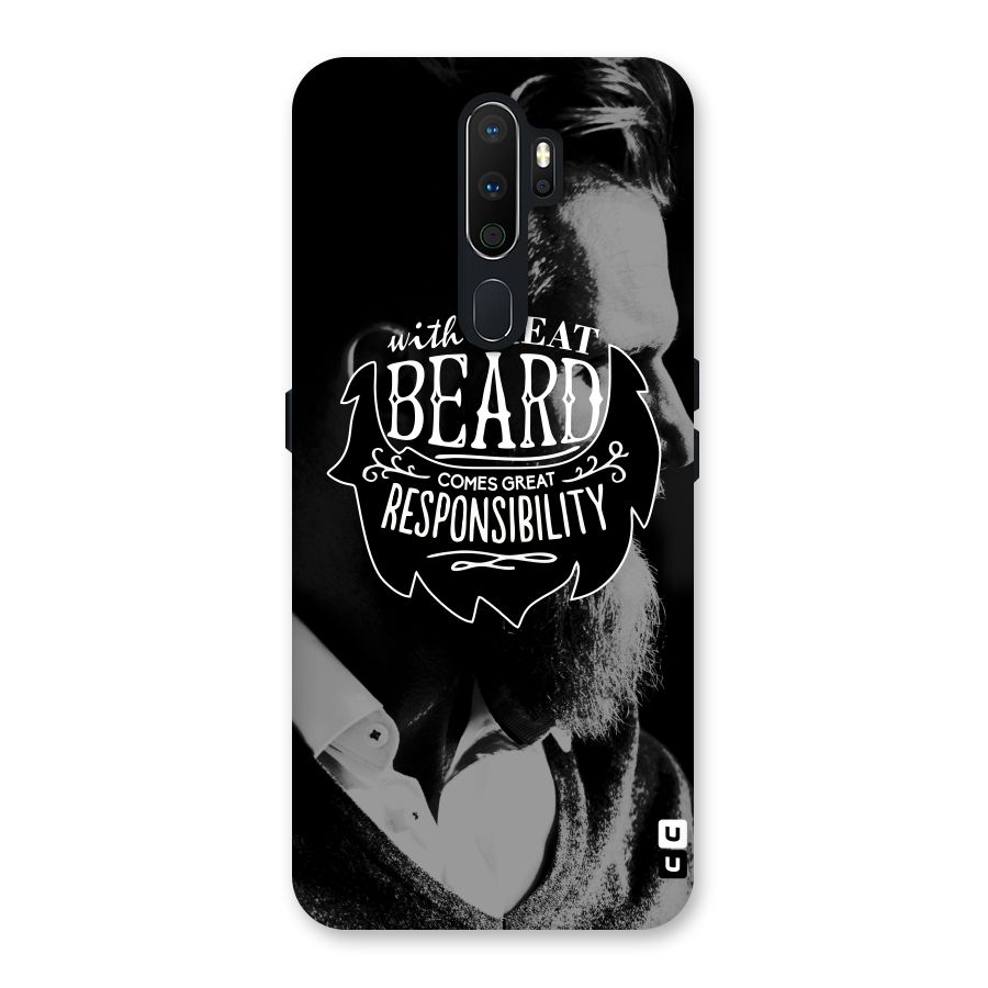 Beard Responsibility Quote Back Case for Oppo A5 (2020)