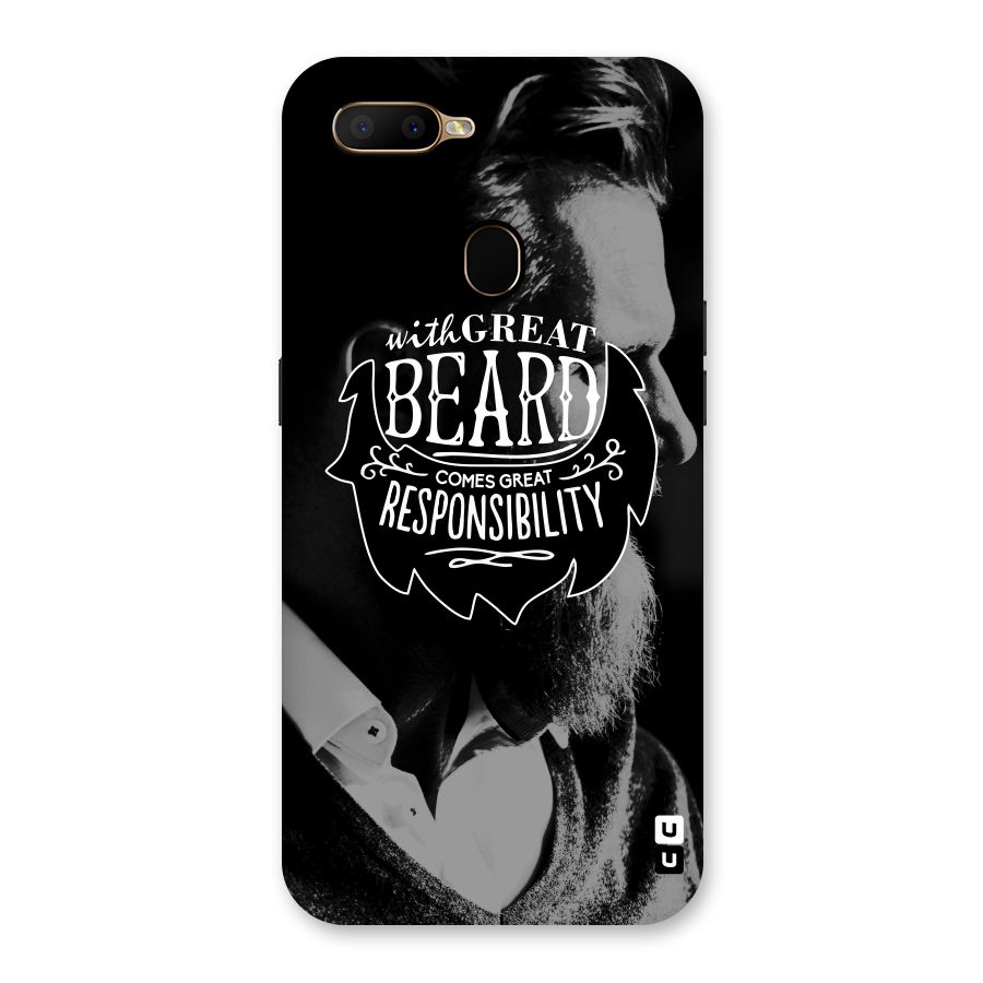 Beard Responsibility Quote Back Case for Oppo A5s