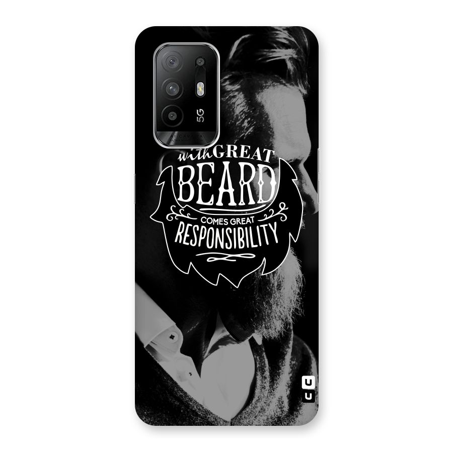 Beard Responsibility Quote Back Case for Oppo F19 Pro Plus 5G