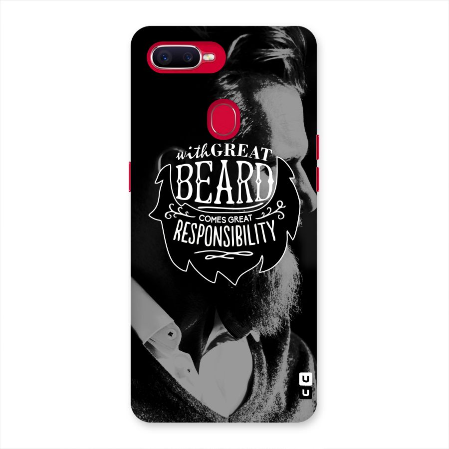 Beard Responsibility Quote Back Case for Oppo F9 Pro