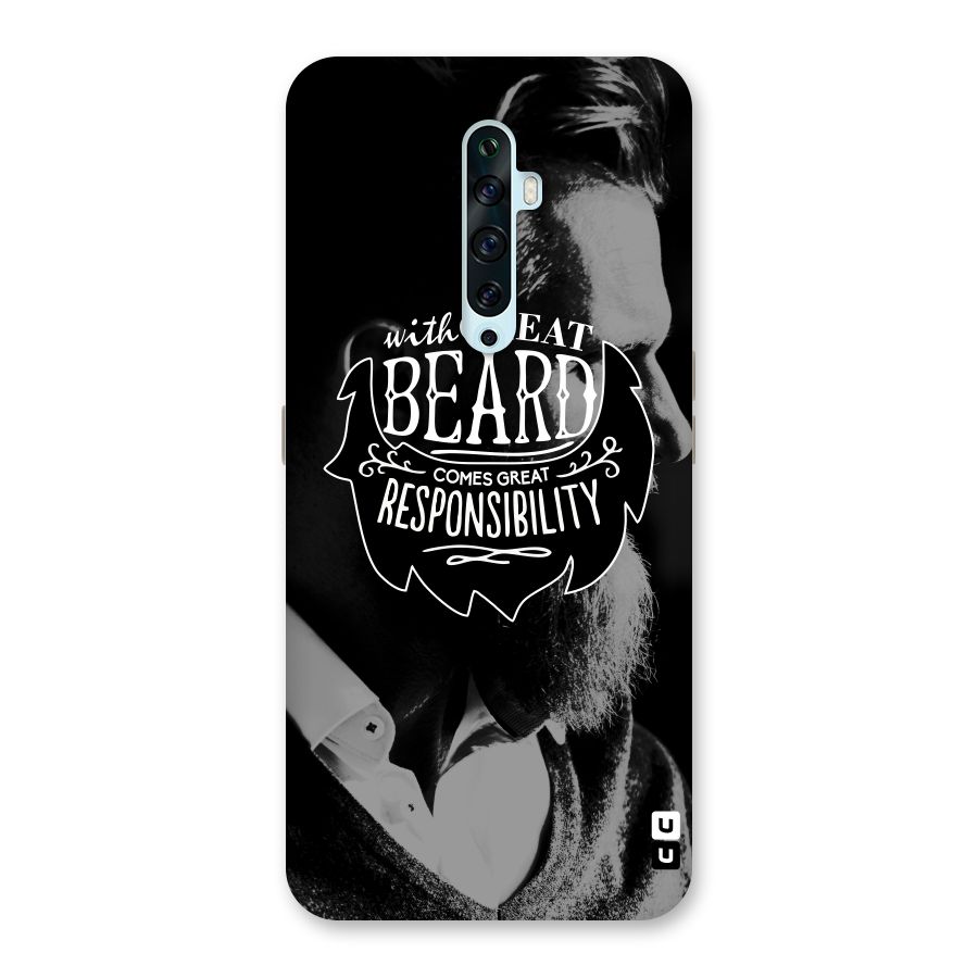 Beard Responsibility Quote Back Case for Oppo Reno2 F