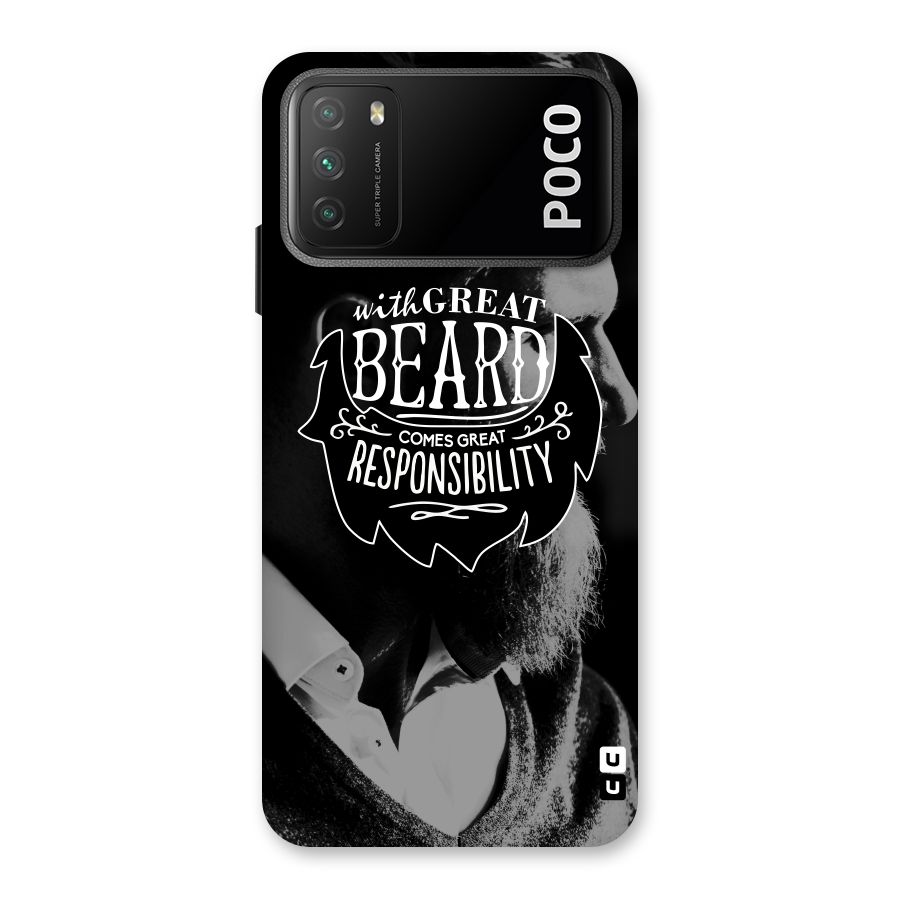 Beard Responsibility Quote Back Case for Poco M3