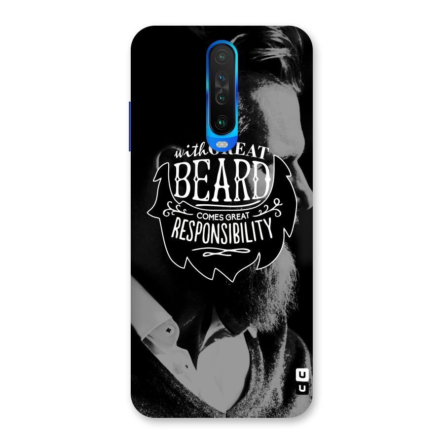 Beard Responsibility Quote Back Case for Poco X2