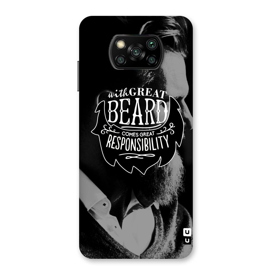 Beard Responsibility Quote Back Case for Poco X3