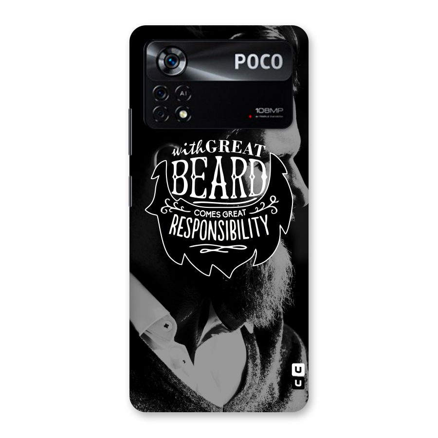 Beard Responsibility Quote Back Case for Poco X4 Pro 5G