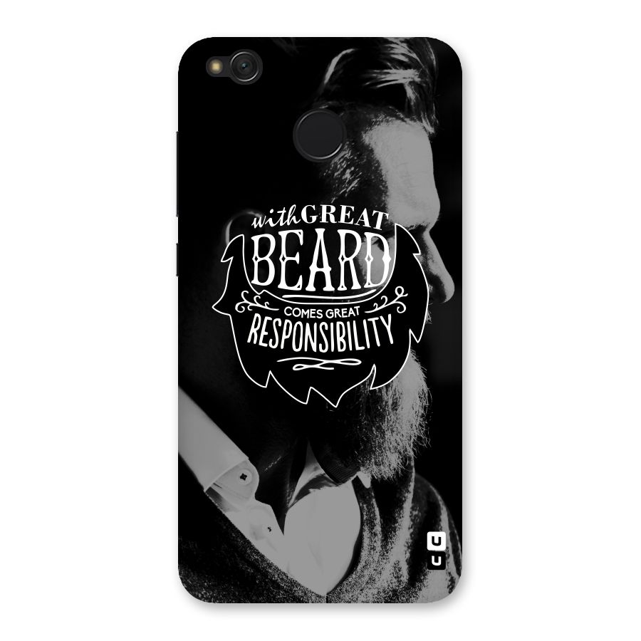Beard Responsibility Quote Back Case for Redmi 4