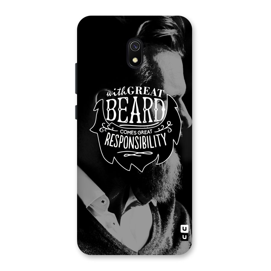 Beard Responsibility Quote Back Case for Redmi 8A