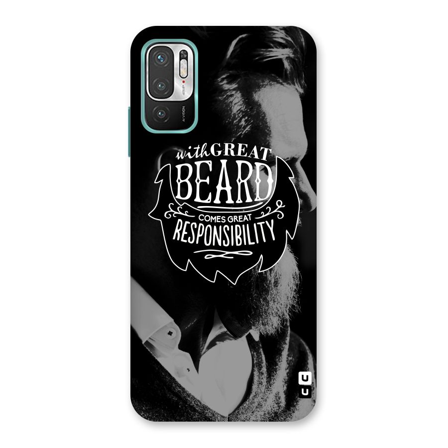 Beard Responsibility Quote Back Case for Redmi Note 10T 5G