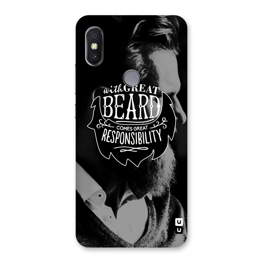 Beard Responsibility Quote Back Case for Redmi Y2