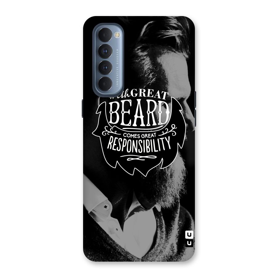 Beard Responsibility Quote Back Case for Reno4 Pro