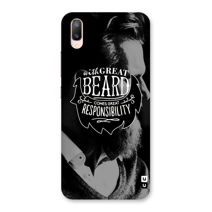 Beard Responsibility Quote Back Case for Vivo V11 Pro