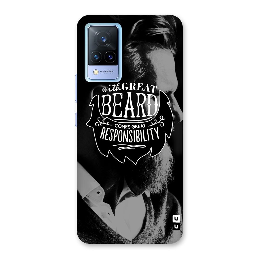 Beard Responsibility Quote Back Case for Vivo V21 5G