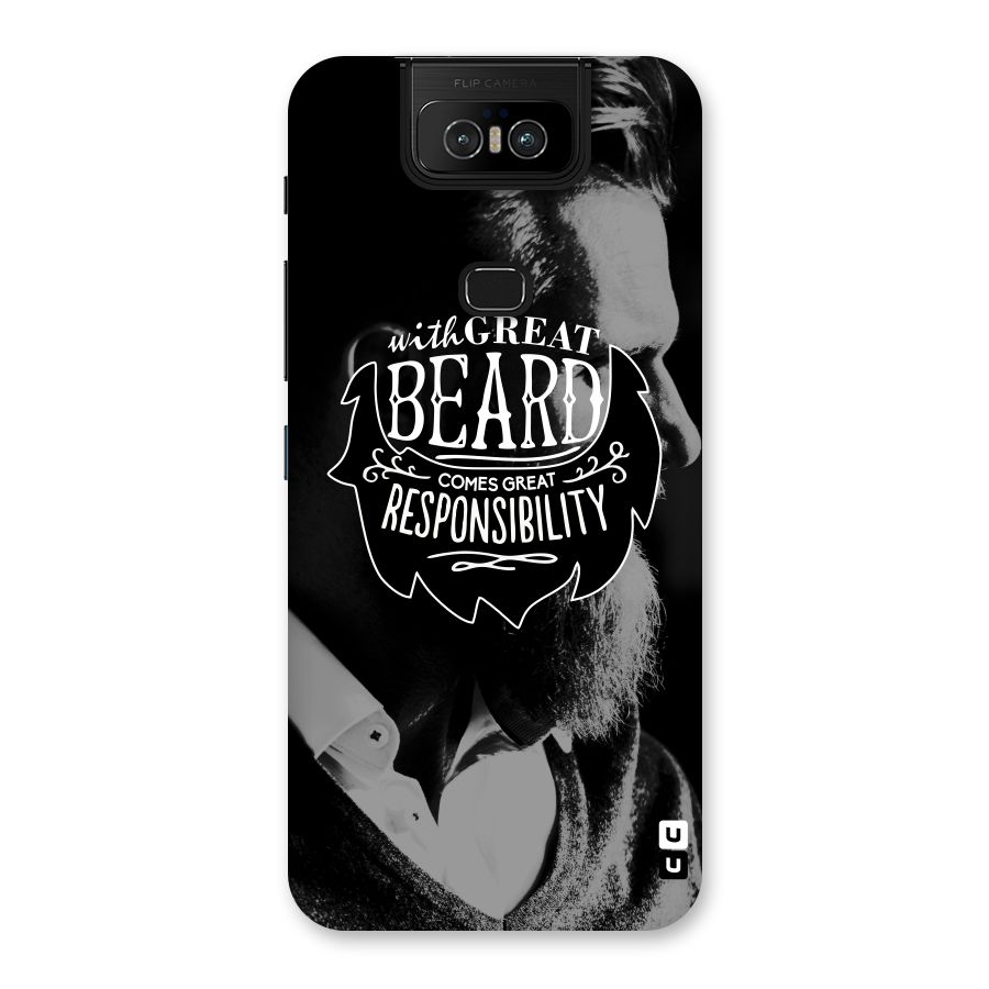 Beard Responsibility Quote Back Case for Zenfone 6z