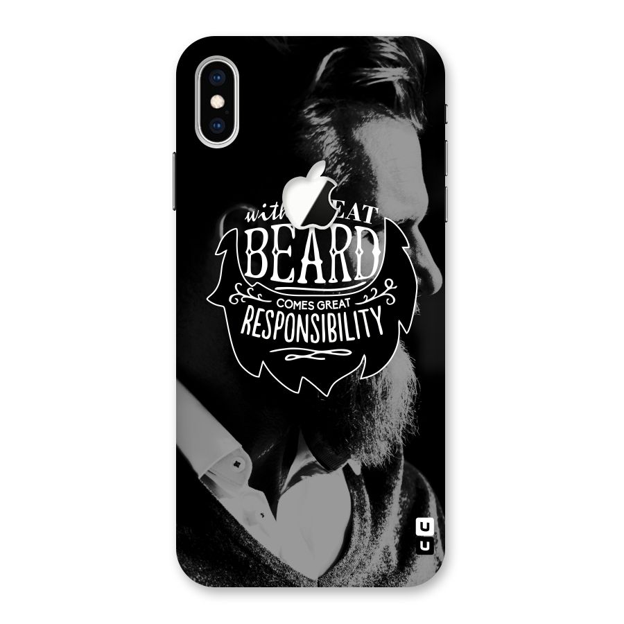 Beard Responsibility Quote Back Case for iPhone XS Max Apple Cut