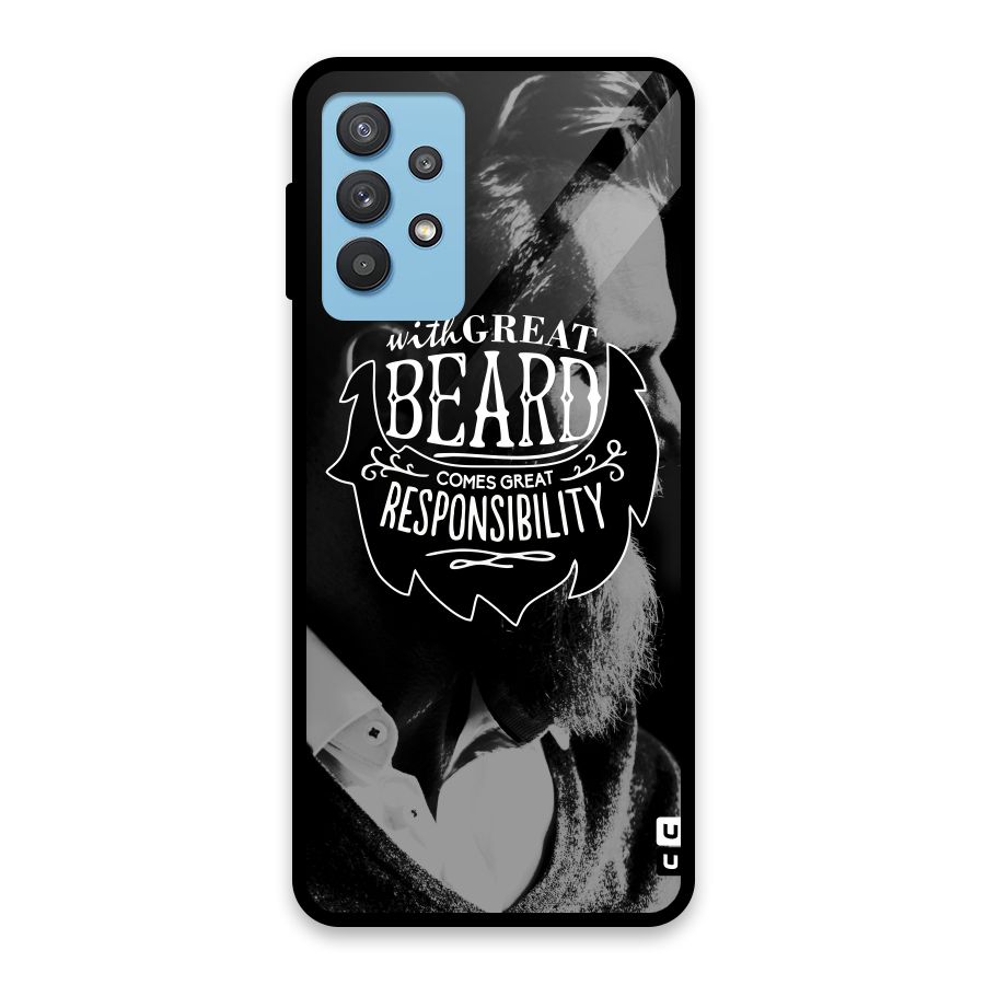 Beard Responsibility Quote Glass Back Case for Galaxy M32 5G